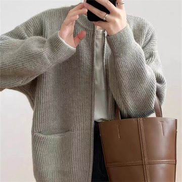 Wanda - Soft Zippered Round-Neck Winter Jacket for Women