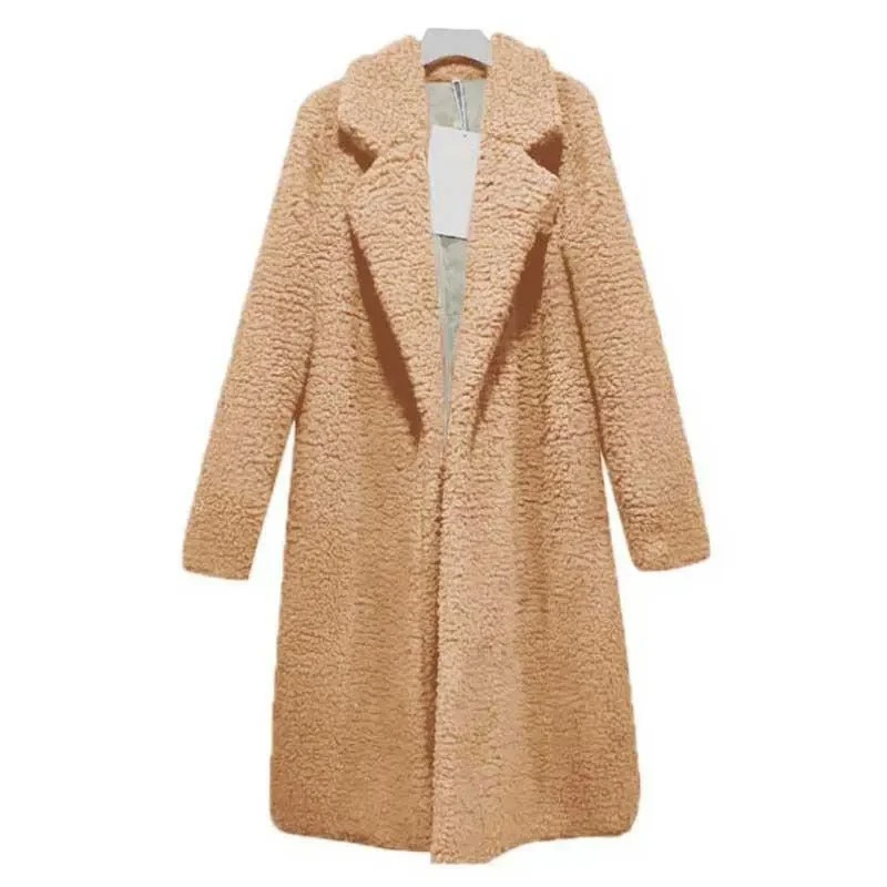 Women's Coat - Fuzzy Texture with Notch Lapel