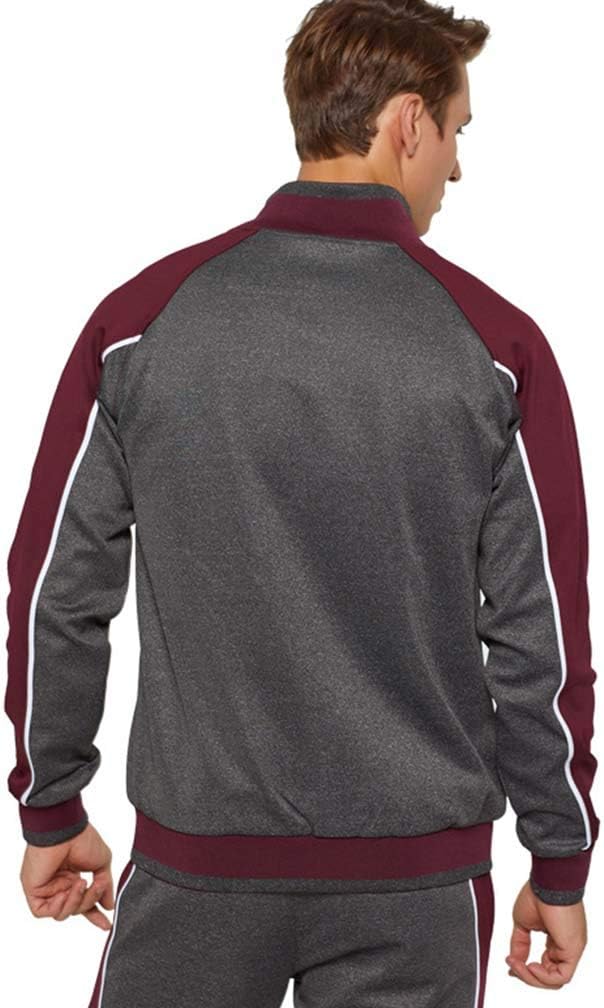 Men's Tracksuit Set - Full-Zip Jacket with Raglan Sleeves and Trousers