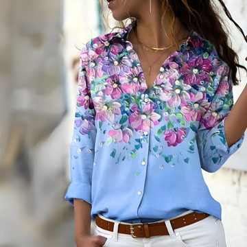Women's Elegant Printed Blouse - Casual Breathable Fashion Top
