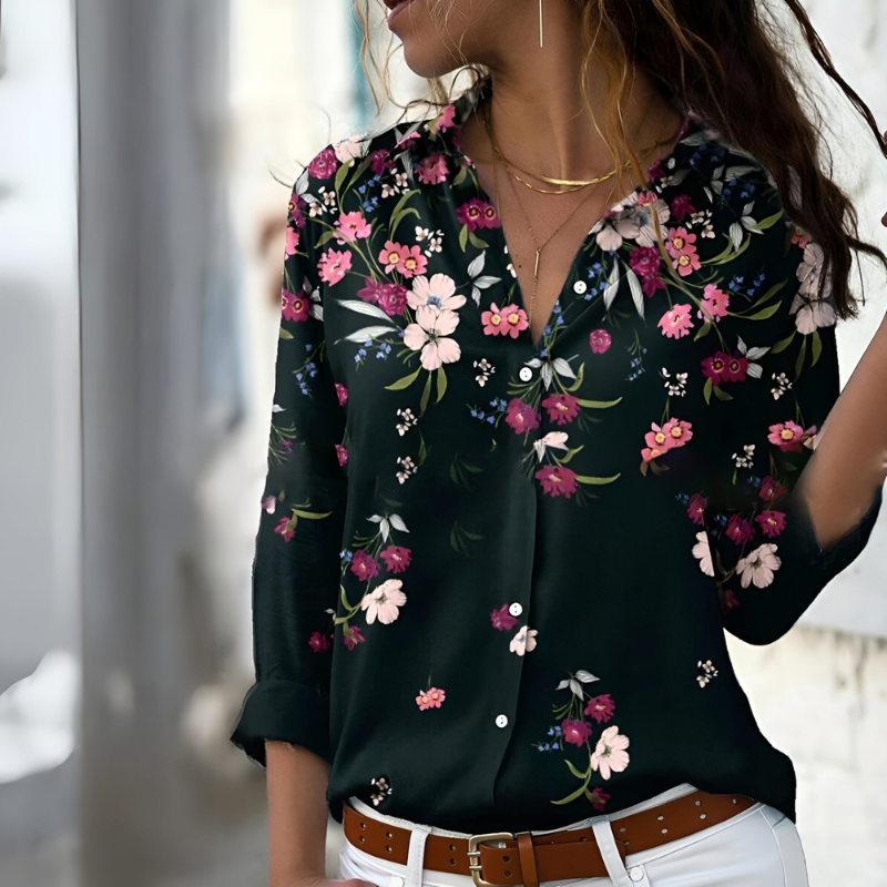 Women's Elegant Printed Blouse - Casual Breathable Fashion Top