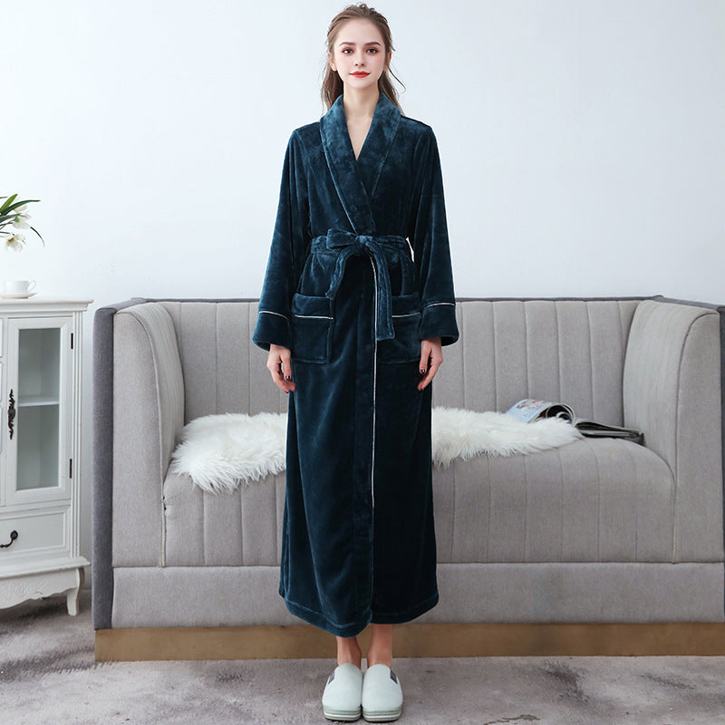 Unisex Dressing Gown - Full-Length with Shawl Collar