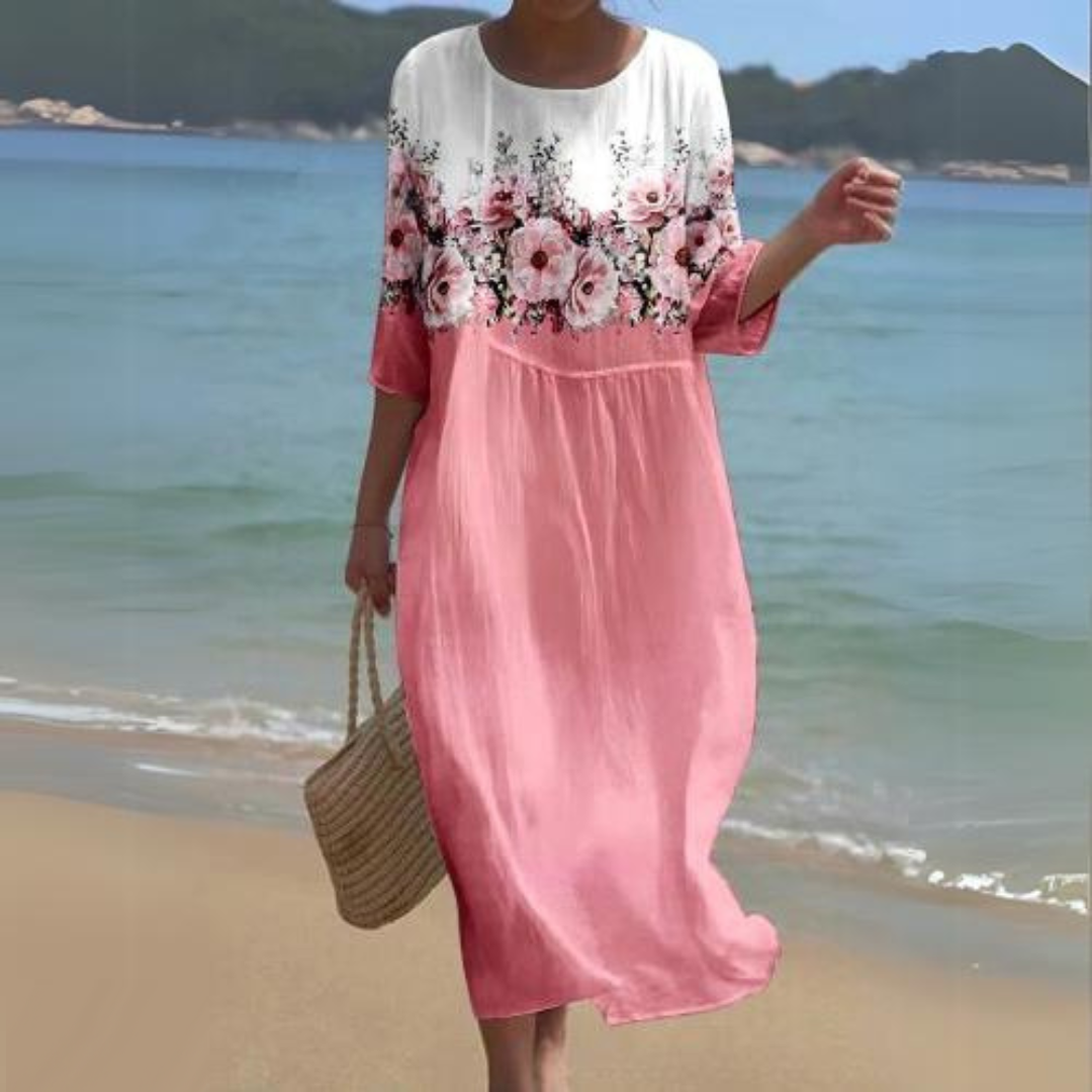 Elegant Floral Midi Dress for Women