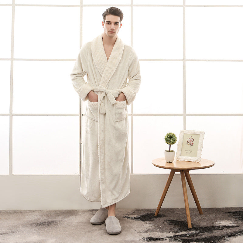 Unisex Dressing Gown - Self-Tie Belt with Patch Pockets