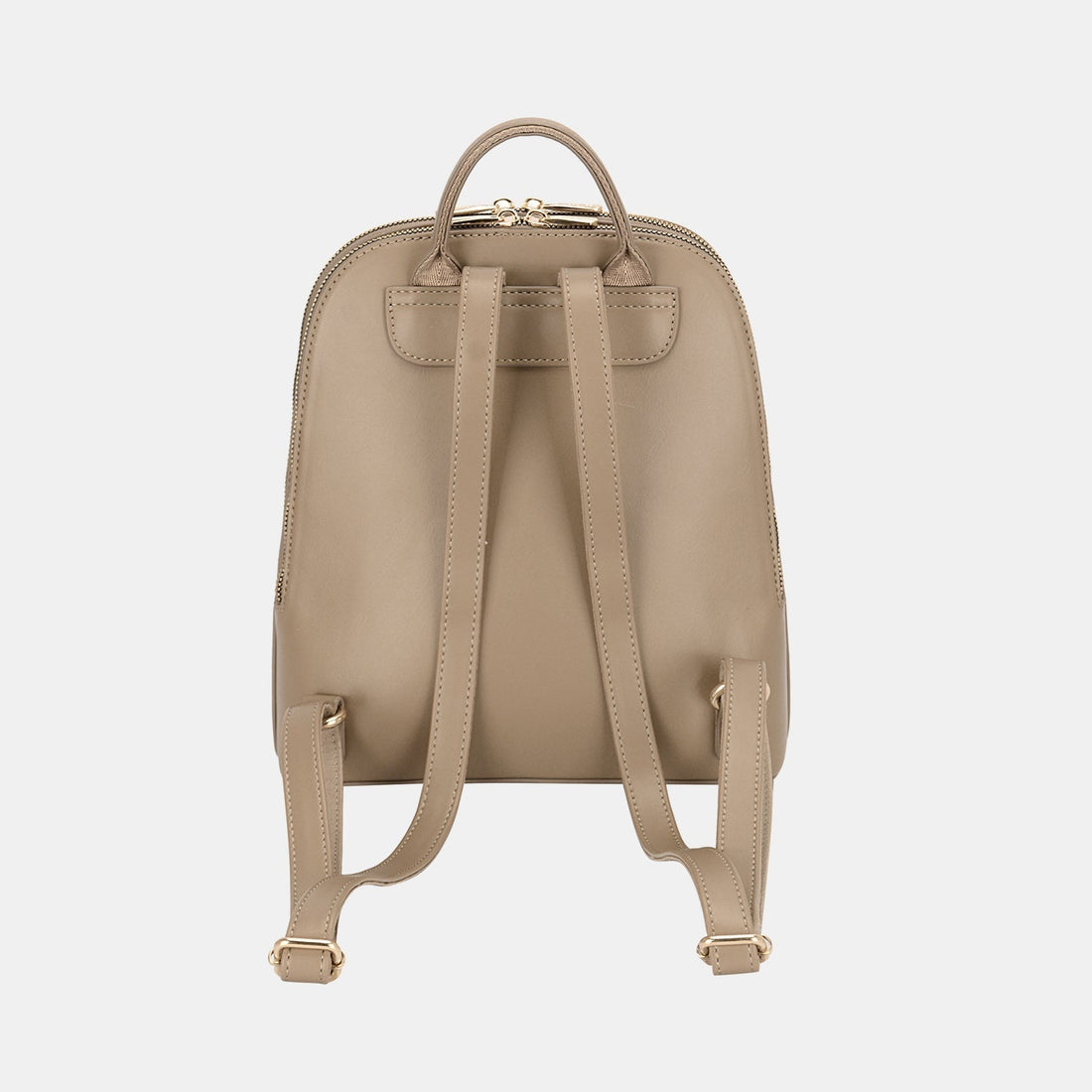 Women's Leather Backpack - Full Zip Closure & Top Handle
