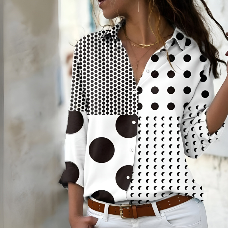Women's Elegant Printed Blouse - Casual Breathable Fashion Top