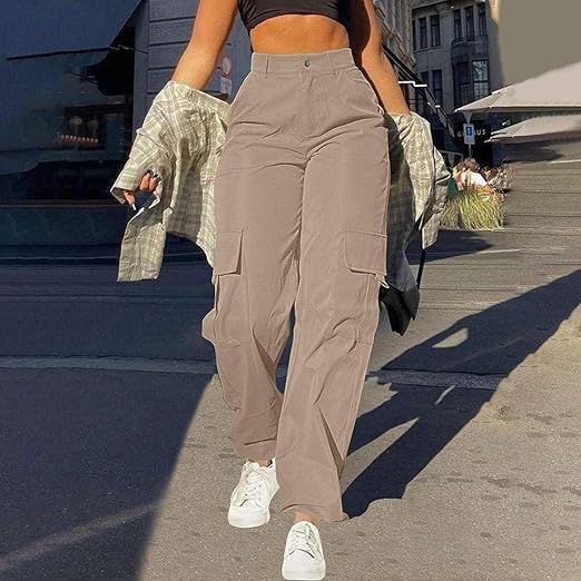 High-Waist Cargo Trousers for Women