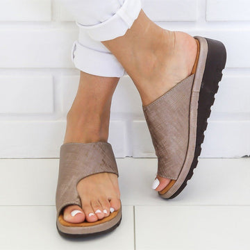 Comfortable Open-Toe Slip-On Wedge Sandals for Women