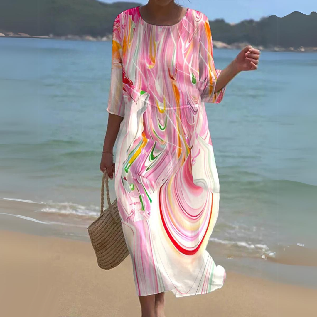 Elegant Floral Midi Dress for Women