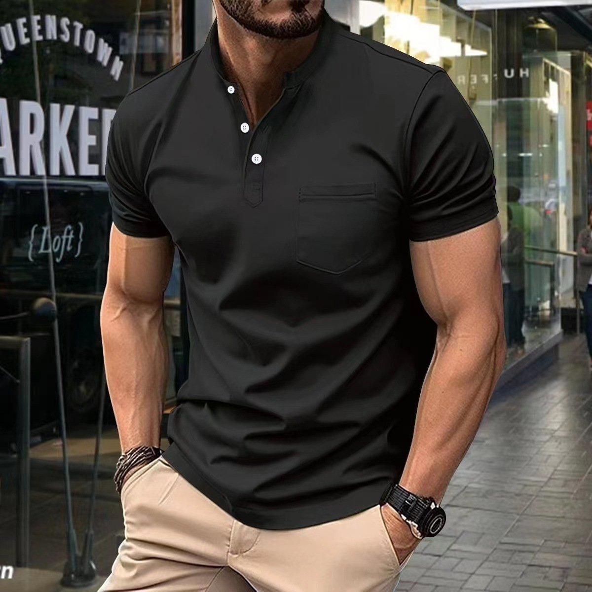 Casual and Stylish Polo Shirt with Half Collar for Men