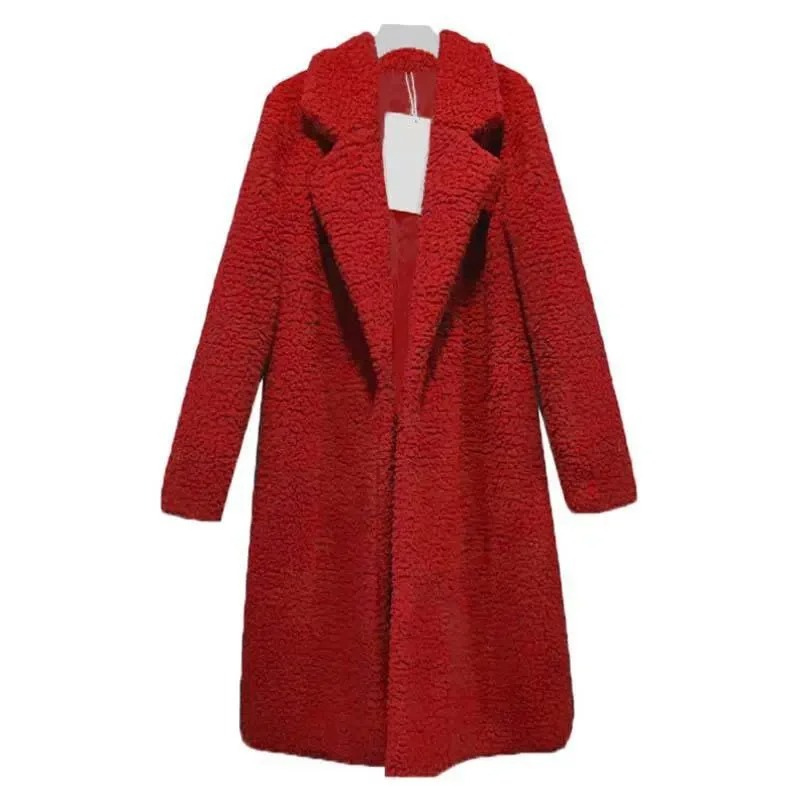 Women's Coat - Fuzzy Texture with Notch Lapel