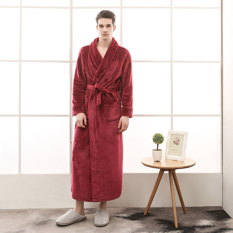 Unisex Dressing Gown - Self-Tie Belt with Patch Pockets