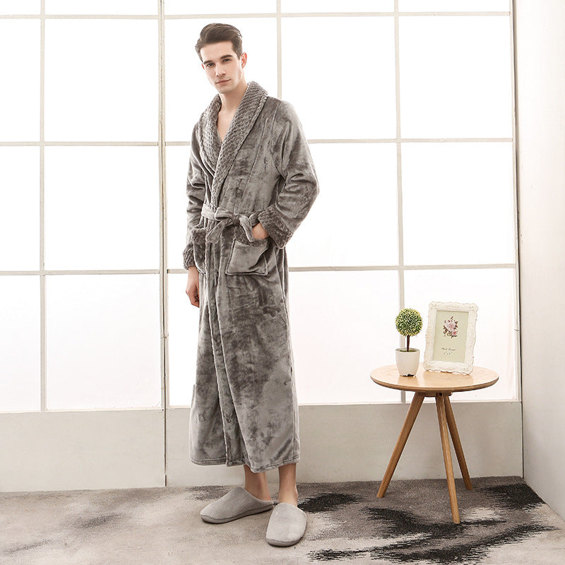 Unisex Dressing Gown - Self-Tie Belt with Patch Pockets