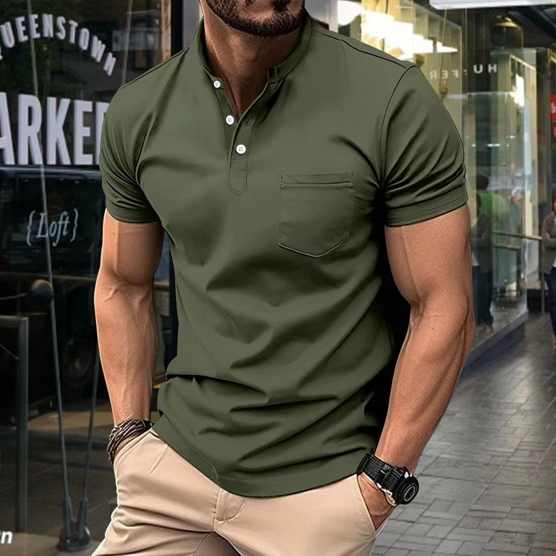 Casual and Stylish Polo Shirt with Half Collar for Men