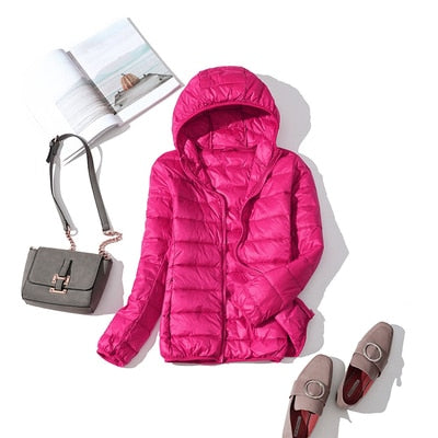 Women's Hooded Puffer Jacket - Cosy Outerwear