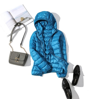 Women's Hooded Puffer Jacket - Cosy Outerwear