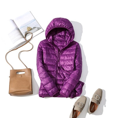 Women's Hooded Puffer Jacket - Cosy Outerwear