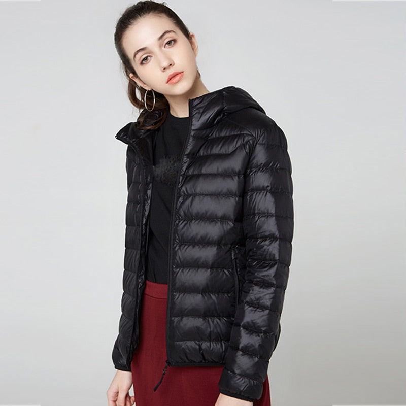 Women's Hooded Puffer Jacket - Cosy Outerwear