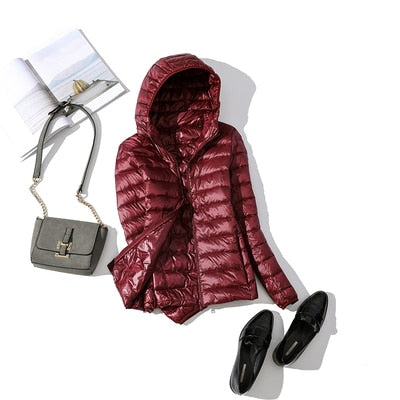 Women's Hooded Puffer Jacket - Cosy Outerwear