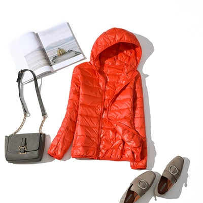 Women's Hooded Puffer Jacket - Cosy Outerwear