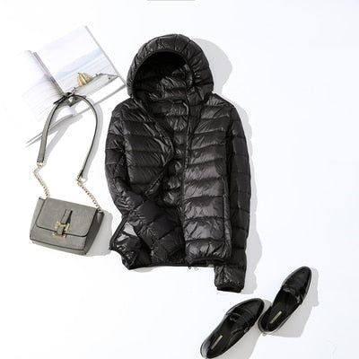 Women's Hooded Puffer Jacket - Cosy Outerwear