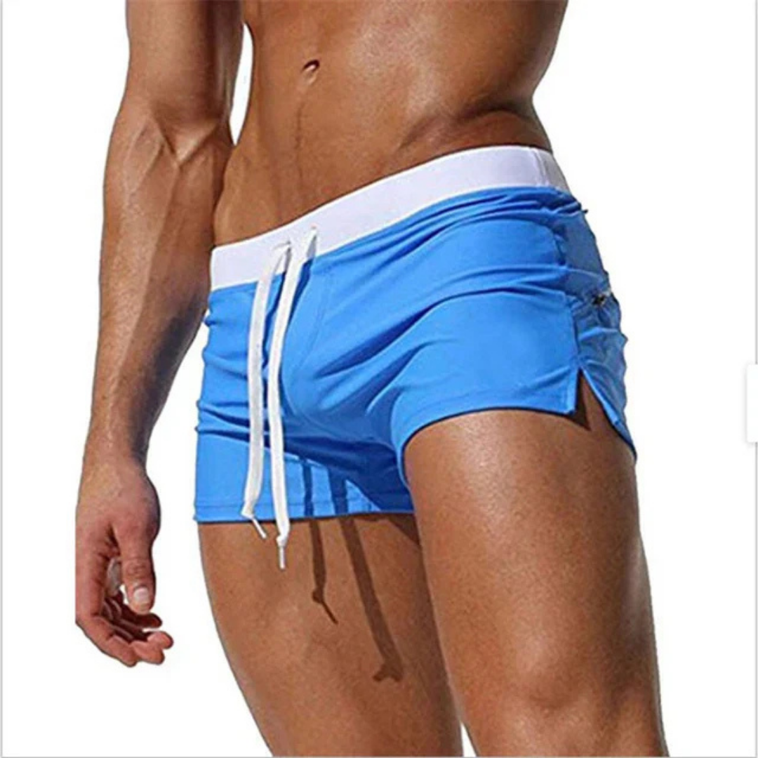 Men's Lightweight Quick-Dry Swim Shorts - Adjustable Drawstring Beach Pool
