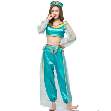 Women's Arabian Princess Halloween Costume - Jasmine Fancy Outfit