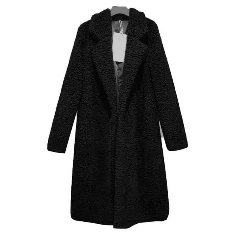 Women's Coat - Fuzzy Texture with Notch Lapel