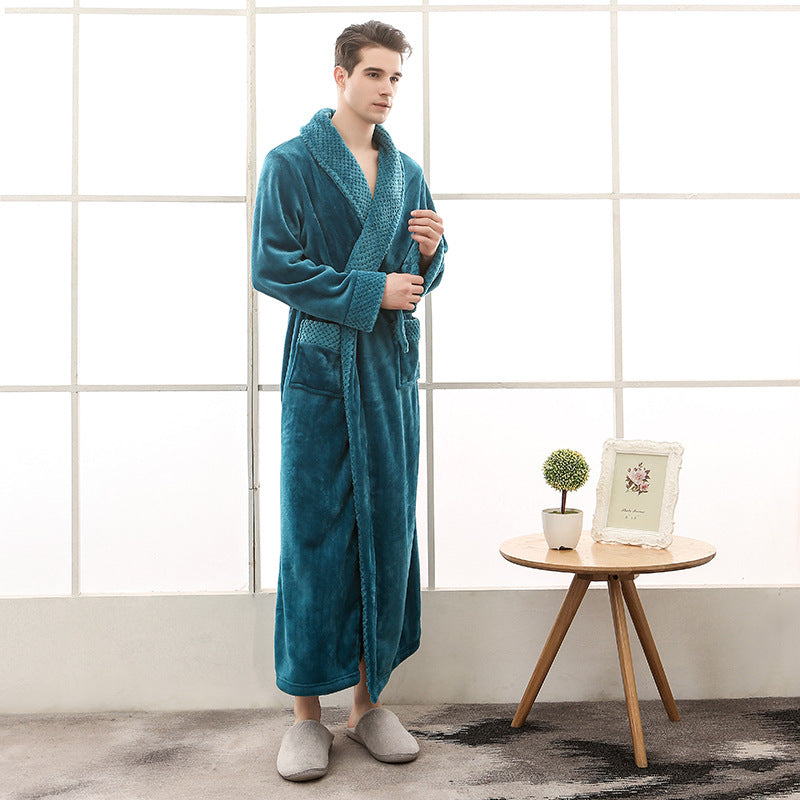 Unisex Dressing Gown - Self-Tie Belt with Patch Pockets