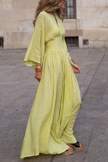 Elegant Long Sleeve V-Neck Dress for Women