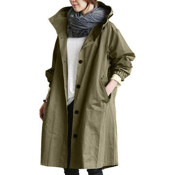 Women's Waterproof Long Jacket - Stylish Oversized Fit