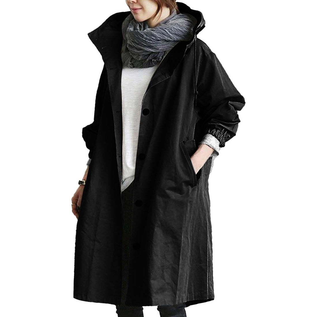 Women's Waterproof Long Jacket - Stylish Oversized Fit
