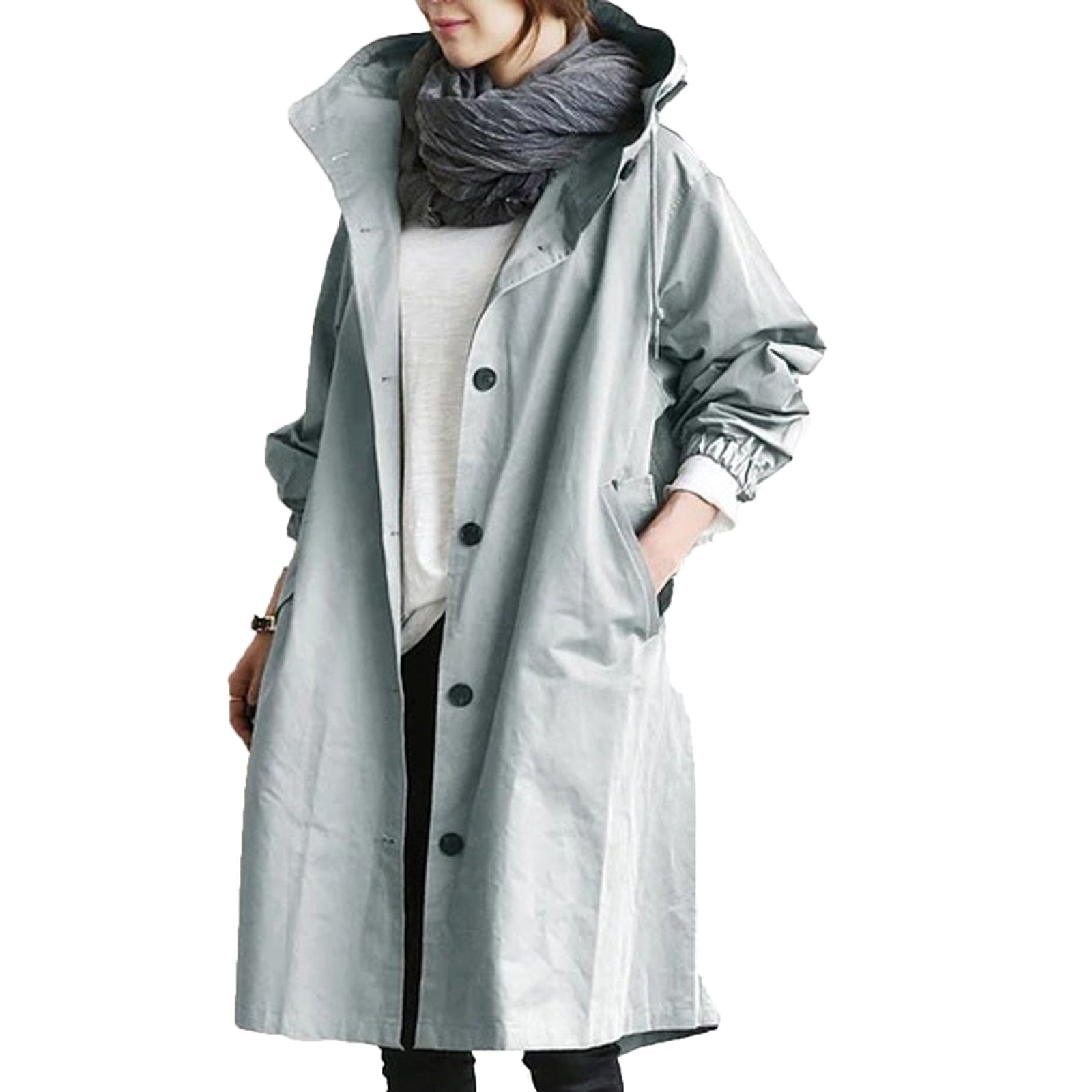 Women's Waterproof Long Jacket - Stylish Oversized Fit