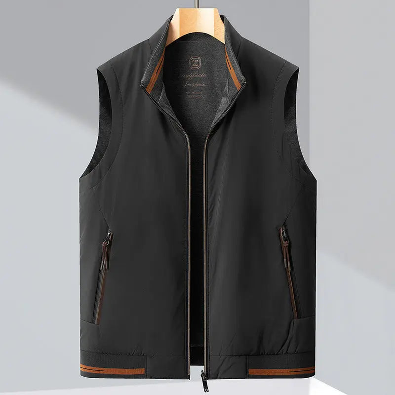 Men's Gilet - Stand Collar with Full Zip Closure