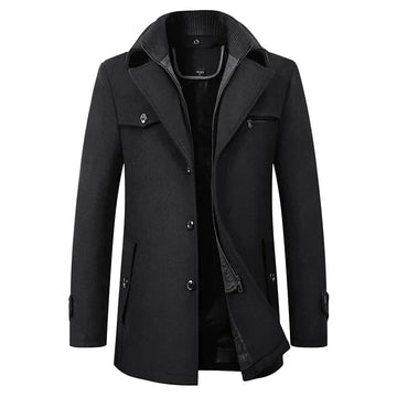 Men’s Coat – Lapel Neck with Internal Zip Closure