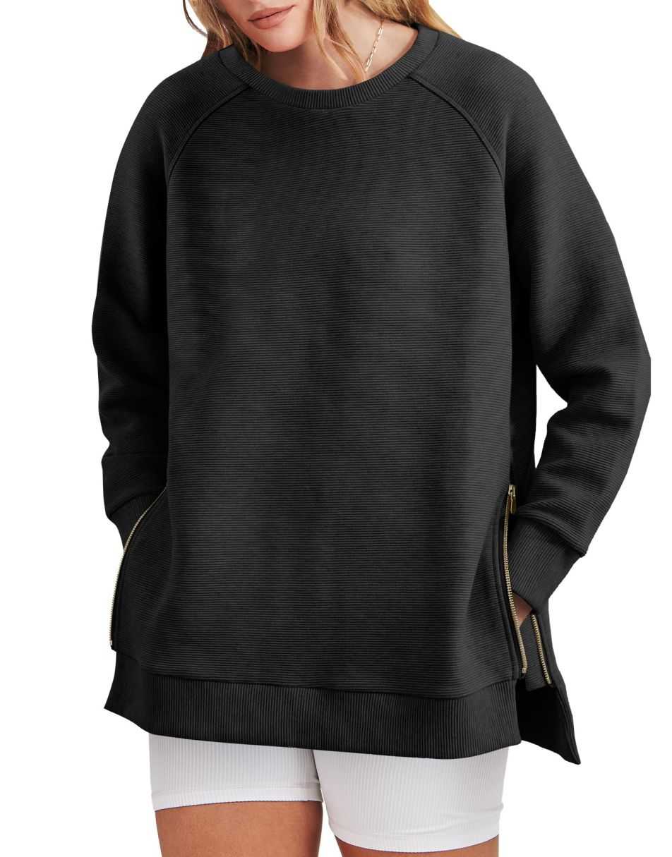 Lucia - Sleek and Comfortable Zippered Tunic Sweatshirt for Women