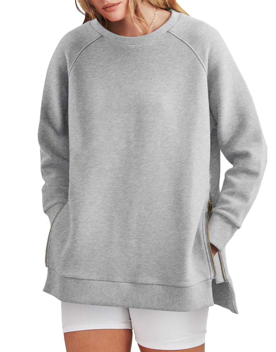 Lucia - Sleek and Comfortable Zippered Tunic Sweatshirt for Women