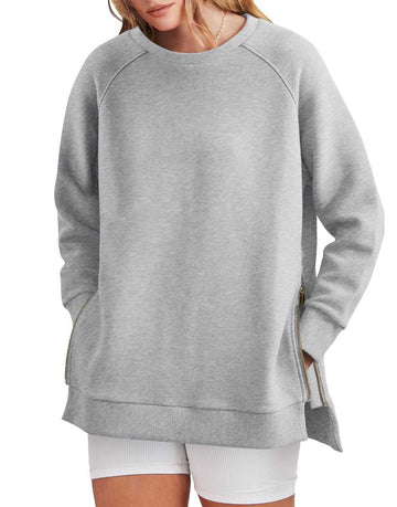 Lucia - Sleek and Comfortable Zippered Tunic Sweatshirt for Women