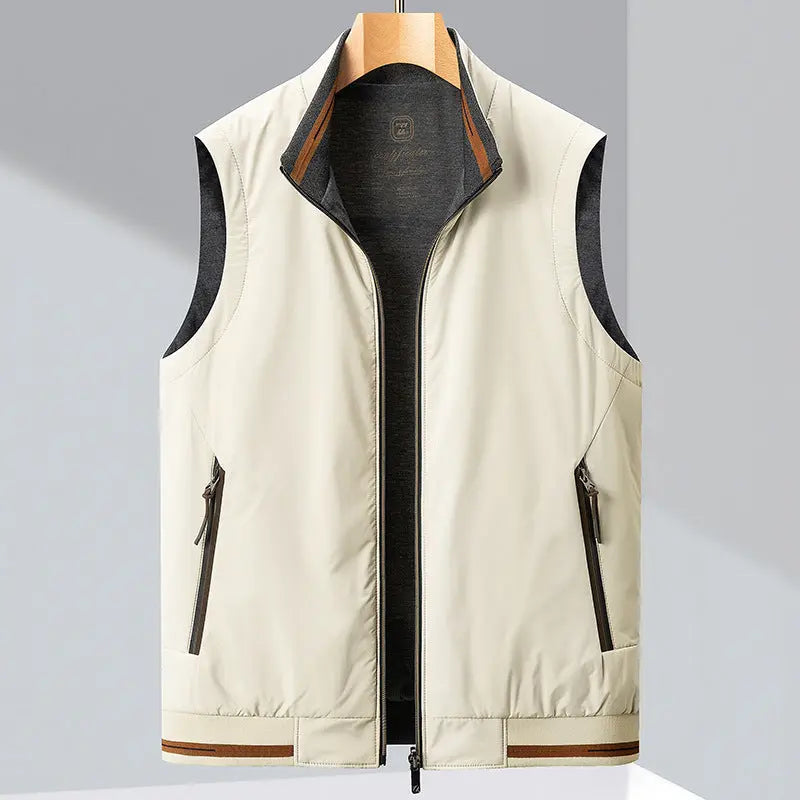 Men's Gilet - Stand Collar with Full Zip Closure