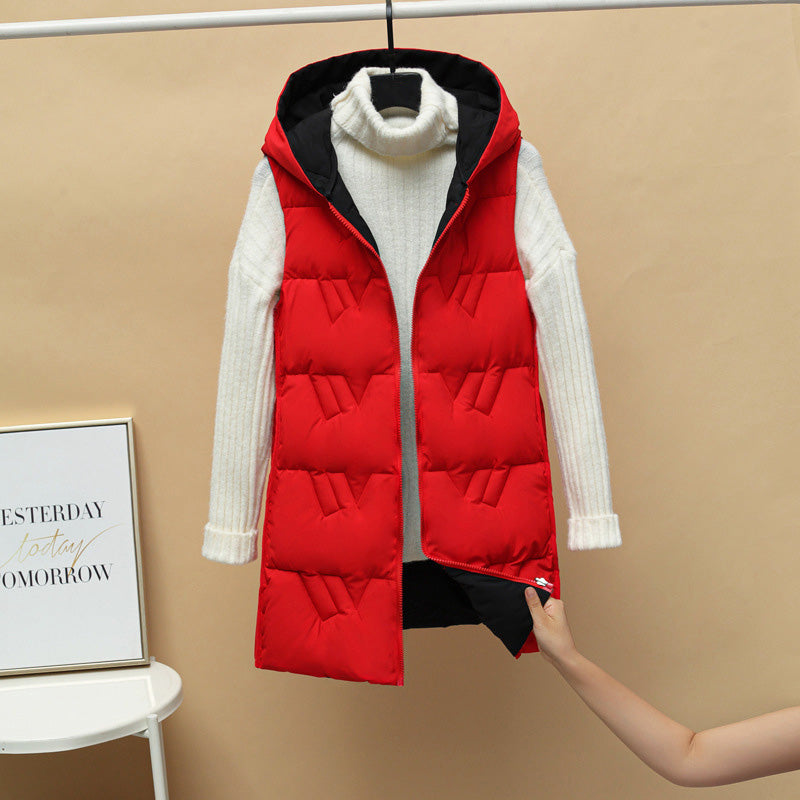 Women's Gilet - Hooded with Longline Padded Design