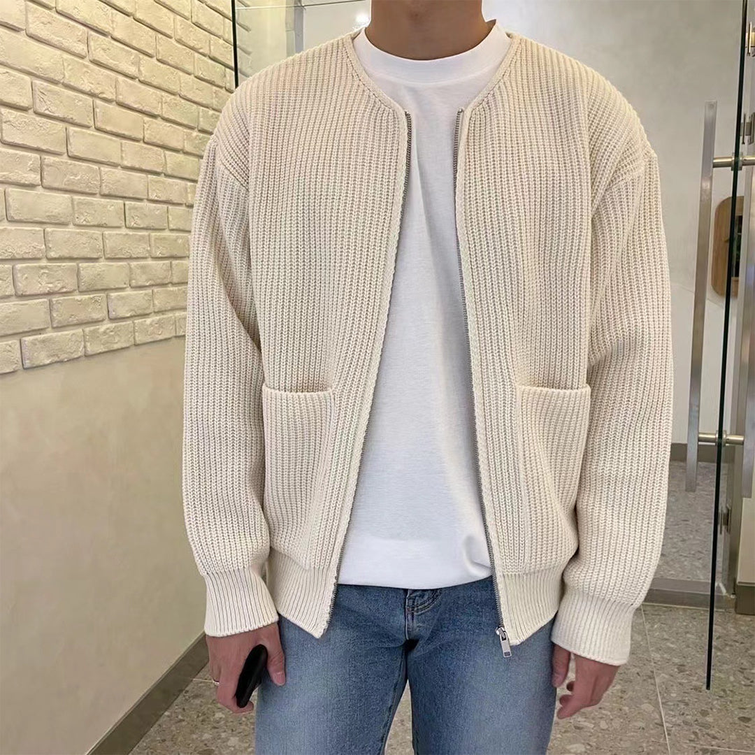 Men's Trendy Knitted Zip Cardigan - Versatile Casual Layer