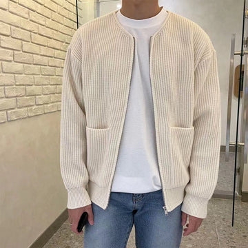 Men's Trendy Knitted Zip Cardigan - Versatile Casual Layer