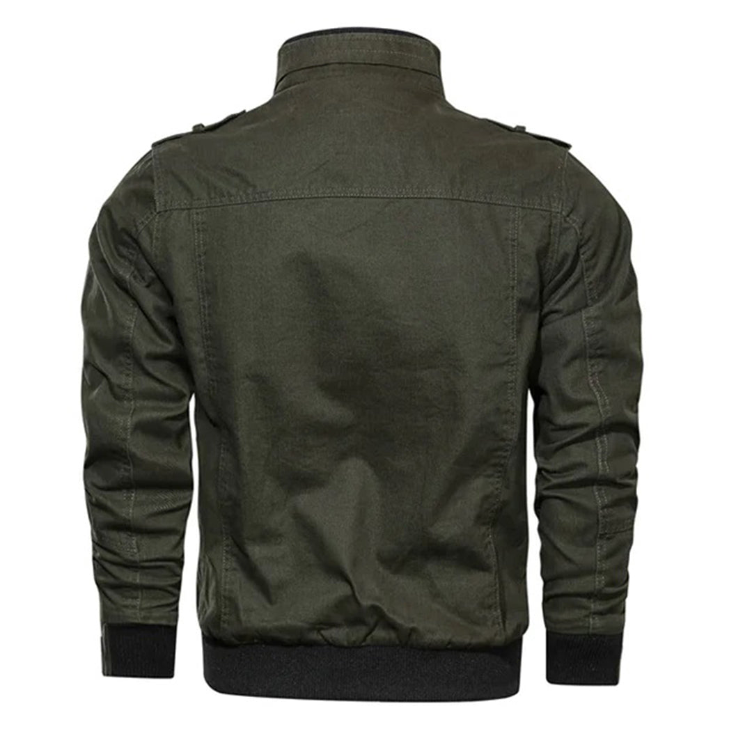 Men's Bomber Jacket - Stand-Up Collar with Zip Chest Pocket