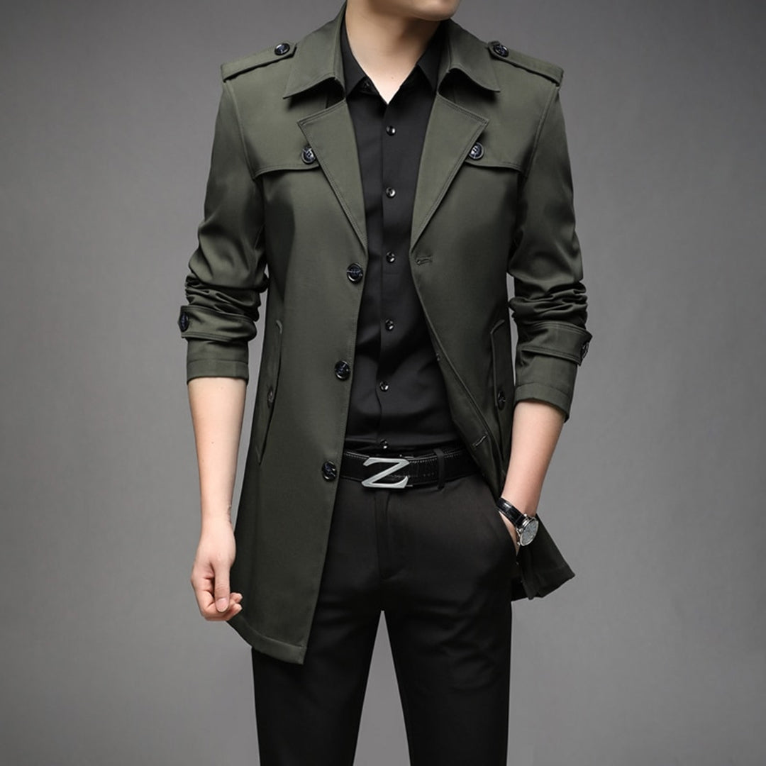 Men's Stylish Trench Coat - Waterproof & Windproof