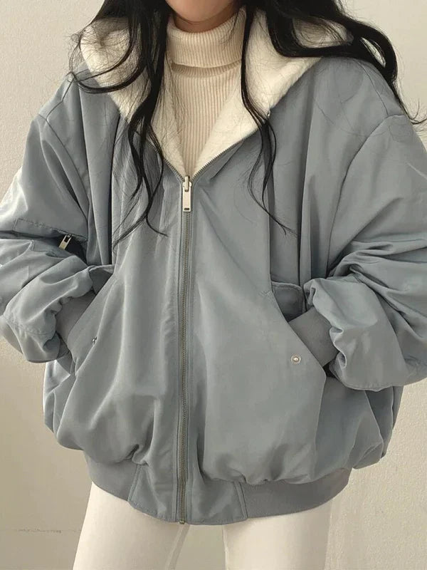 Women's Reversible Winter Jacket - Oversized Fit