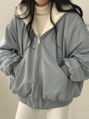 Women's Reversible Winter Jacket - Oversized Fit