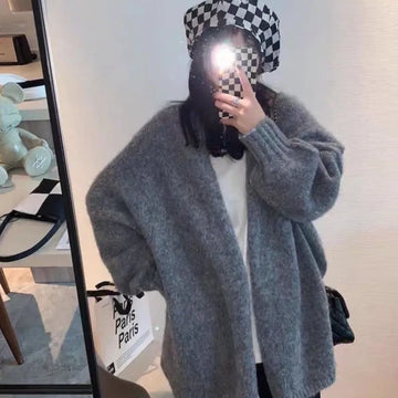 Women's Cardigan - Oversized Fit with Balloon Sleeves