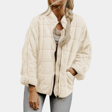 Women's Quilted Jacket - Stand-Up Collar & Zip Front