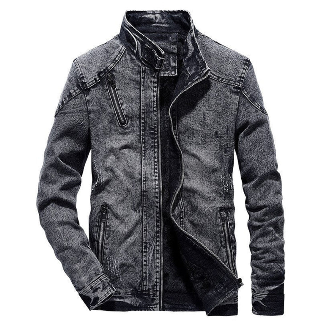 Men's Casual Denim Jacket - Stand-Up Collar Summer Everyday