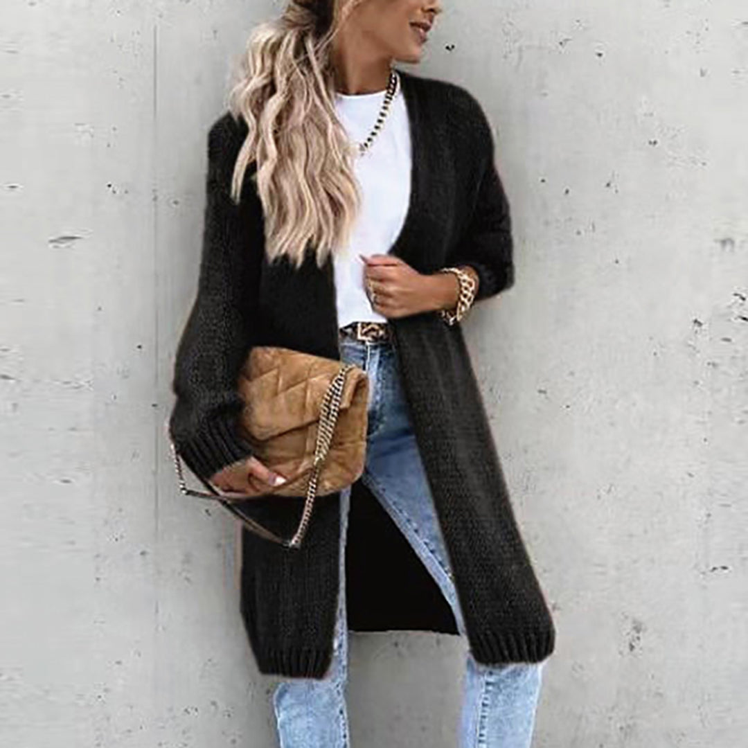 Women's Classic Long Knit Cardigan - Versatile All-Season Layer
